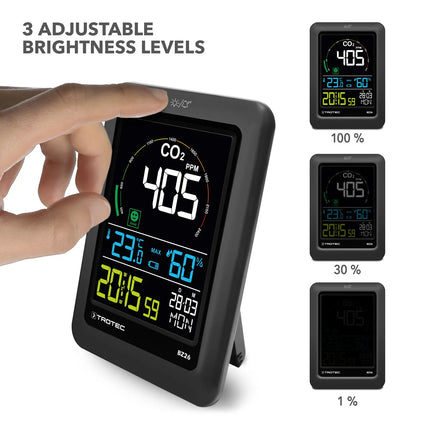 CO₂-Messgerät TROTEC BZ 26 Helligkeit verstellbar