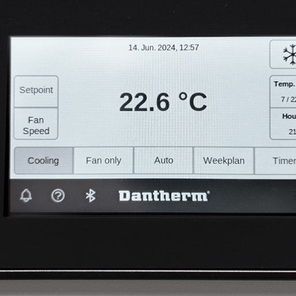 Starkes mobiles Splitklimagerät Dantherm AC7000 Bedienerfeld