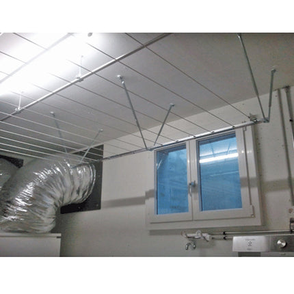 Deckenteleskope-Dryfix-750-1050mm an der Decke mit Wäscheleinen