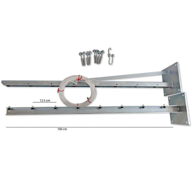 Wäscheleinen Set für eine Wand, 1m/20m Seil - Dantherm Group AG