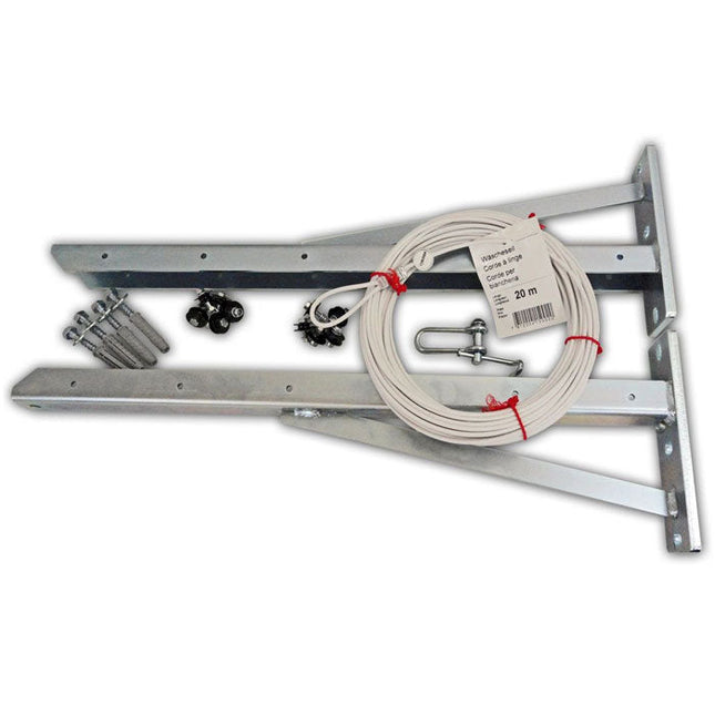 Wäscheleinen Set für eine Wand, 60 cm / 10 m Seil - Dantherm Group AG